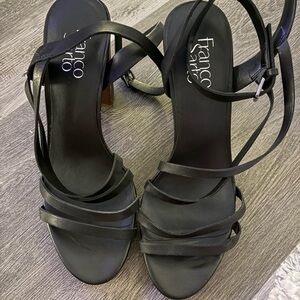 Franco Sarto Black Strappy Heels